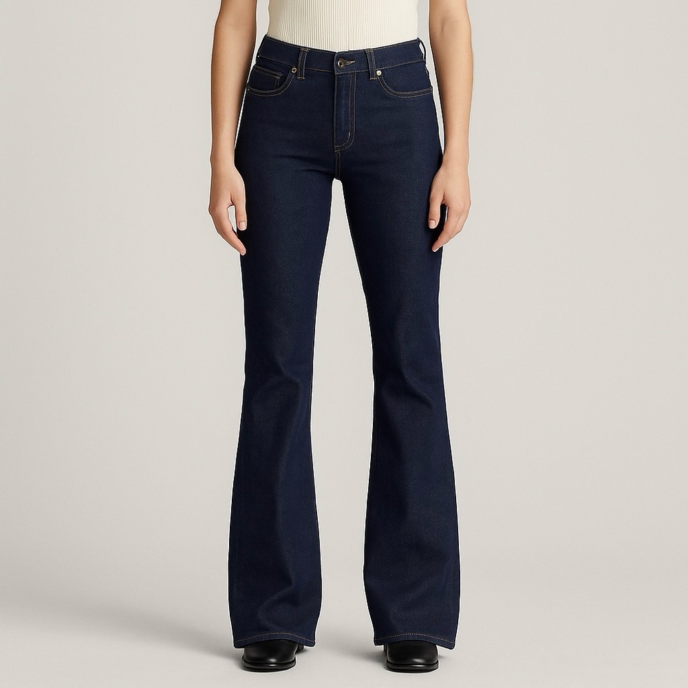 Ralph Lauren Jeans Co Dark Wash Straight Flare Leg Denim Pants Womens Size 2